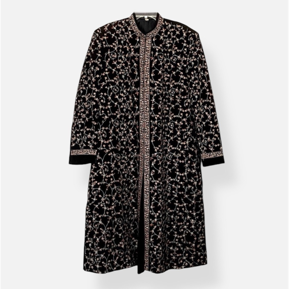 Collarless Long Jacket